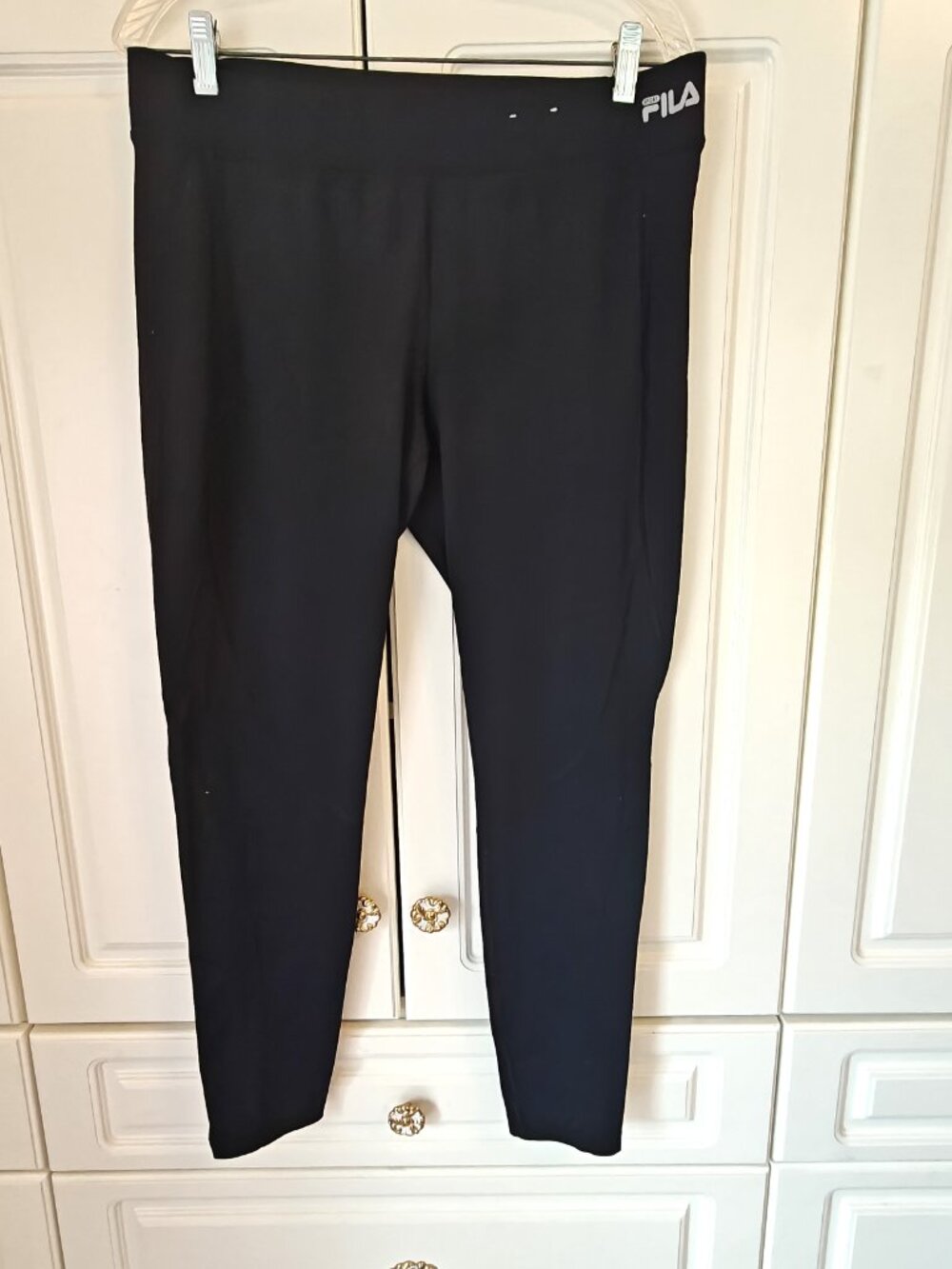 Fila Black Women's Running Sport Leggings, Size XL, New